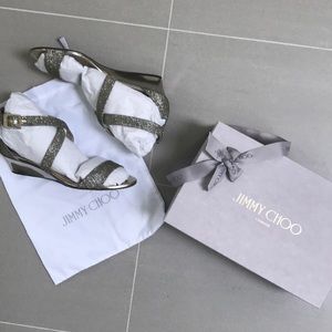 Jimmy Choo Chiara Crisscross Wedge Light Bronze